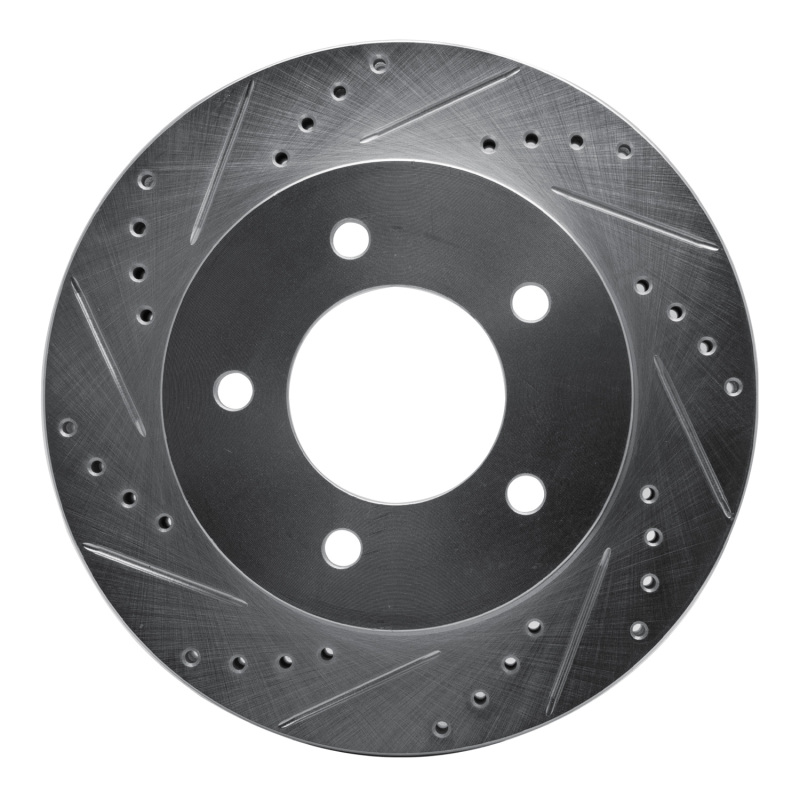 Ford F-150 Brake Rotor (1) - Front Left - R1 Concepts - Drilled & Slotted - Silver - `97-`04